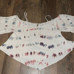 American Eagle Soft and Sexy off the shoulder tie-dye circle top